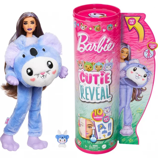 Кукла Barbie Cutie Reveal Прекрасное комбо Кролик в костюме коалы (HRK26) - 1