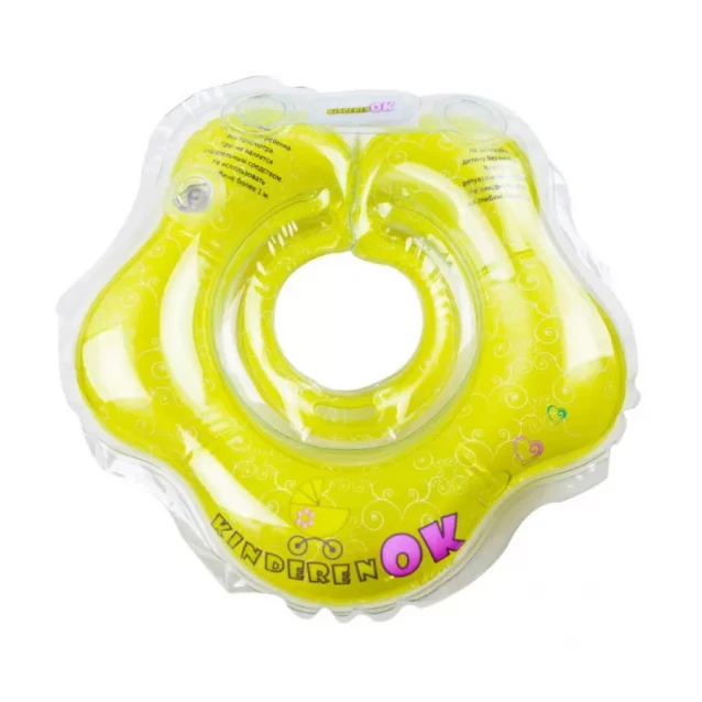 KINDERENOK Круг надувной на шею для купания младенца Floral Lime - 1