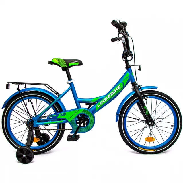 Велосипед дитячий 18'' Sky, блакитний, рама сталь, з дзвон., руч.гальмо, зб 75% - 1