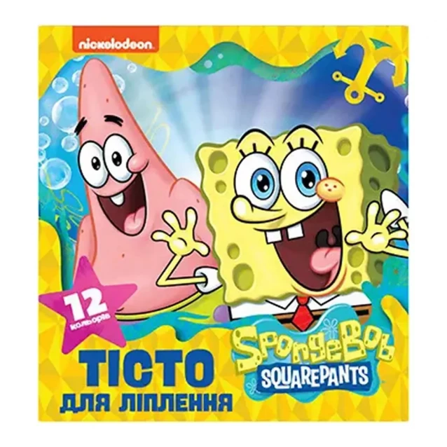 Тісто для ліплення SpongeBob SquarePants 15 г 12 цветов (122728) - 1