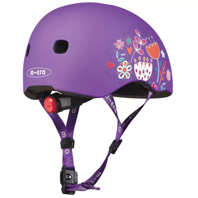 Защитный шлем Micro Размер S 48-53 см фиолетовый с цветами (AC2137BX) - 5