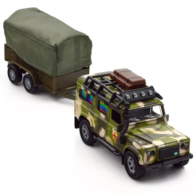 Автомодель TechnoDrive Land Rover Defender Мілітарі з причепом (520027.270) - 7