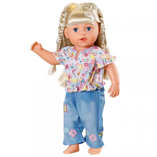 Одяг для ляльки Baby Born Квітковий джинс 43 см (832677) - 2