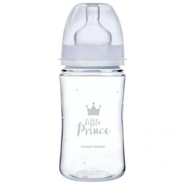 Бутылочка Canpol babies Easy Start Royal baby с широким горлом aнтиколиковая 240 мл (35/234_blu) - 1