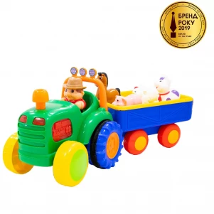 Трактор Kiddieland с трейлером, озвуч. українською мовою (024753) дитяча іграшка