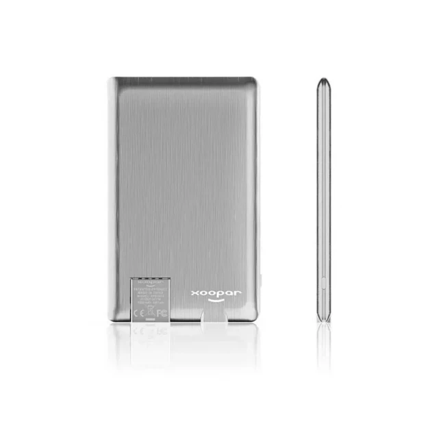 Зовнішня портативна акум. батарея XOOPAR - POWER CARD (Li-Pol,1300мА год,срібл,з microUSB/USB-каб, L - 2