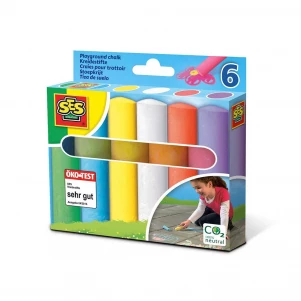 SES Creative Набір крейд для асфальту- ЯСКРАВА ПАЛІТРА (6 кольорів) 2206 дитяча іграшка
