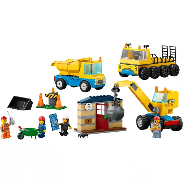 Конструктор LEGO City Будівельні вантажівки та аварійний кульовий кран (60391) - 3