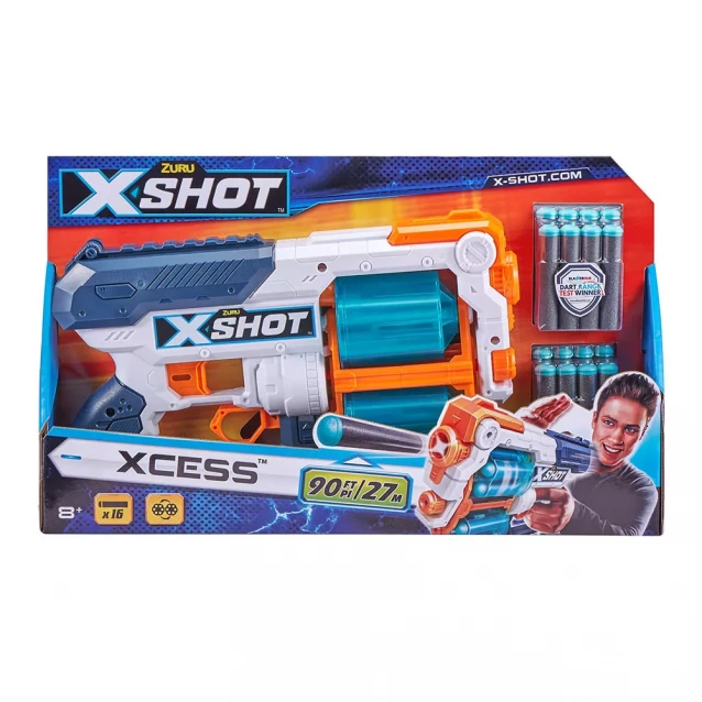X-Shot Скорострельный бластер EXCEL Xcess TK-12 (16 патронов) - 1