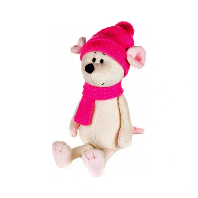 MAXI TOYS Мишка Пінкі з шарфом та шапкою, 28 см - 1