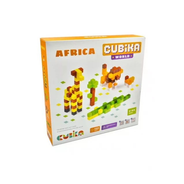CUBIKA Дерев’яний конструктор Cubika World «Африка» - 1