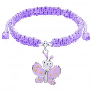 UMA&UMI Браслет плетений Метелик фіолетовий з очима Ювелірні прикраси