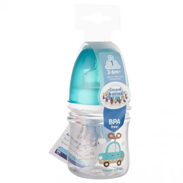 Бутылочка Canpol babies Easy Start Разноцветные звери с широким горлом антиколиковая 120 мл (35/205) - 5