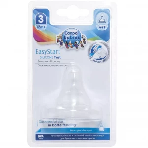 Соска силіконова до пляшечок з широким отвором "EasyStart" швидка 1 шт. для малюків