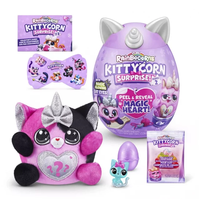 М'яка іграшка Rainbocorns Kittycorn Surprise рожева з чорним (9279B) - 2