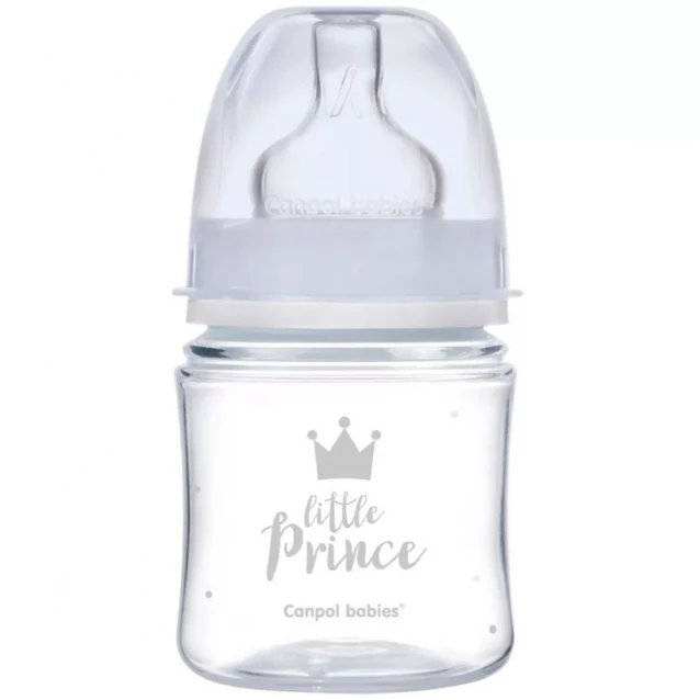 Пляшечка Canpol babies Easy Start Royal baby з широким горлом антиколікова 120 мл (35/233_blu) - 1