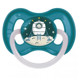 Пустушка латексна кругла 6-18 м-ців Space синя для малюків