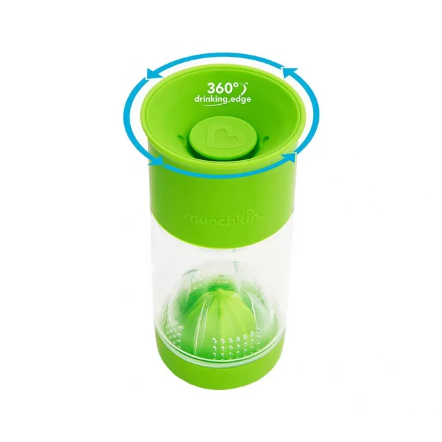 MUNCHKIN Чашка непроливна "Miracle 360 Fruit Infuser Cup", 414 мл, зелена Подарунок - 1