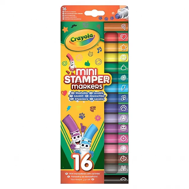 Набір міні-фломастерів Crayola Wasable зі штампами 16 шт (58-8741) - 1