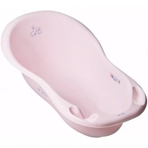 Ванночка для купання Tega Зайчики зі зливом 102 см світло-рожевий (KR-005-104) для малюків