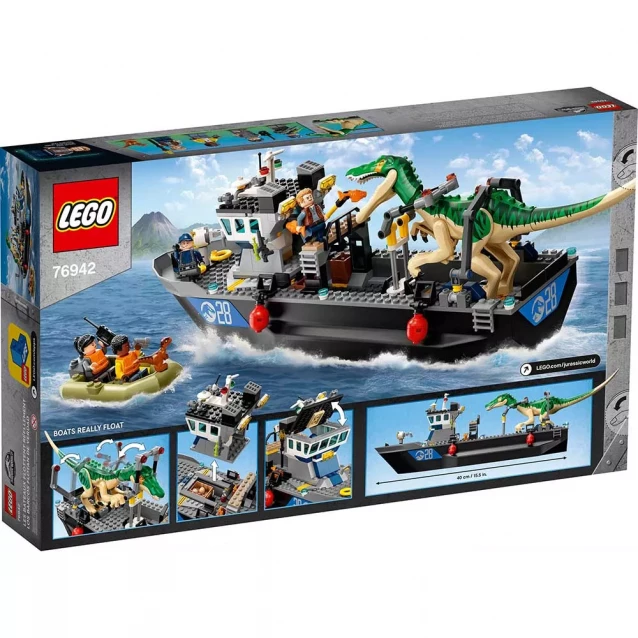 LEGO Конструктор Втеча динозавра барионіксана на човні 76942 - 2