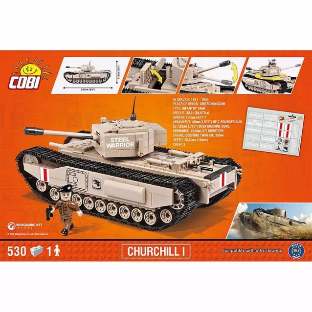 Конструктор COBI World Of Tanks Mk IV, Черчілль I, 530 деталей - 2