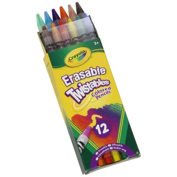 CRAYOLA КАРАНДАШИ 12 кольорових олівців 'вертушка' з ластиками, 3+ - 4