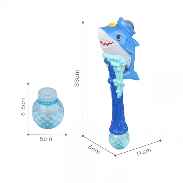 Мильні бульбашки "Весела акула", 80 мл, синій - 3