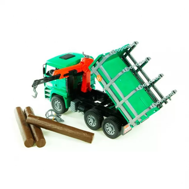 игрушка - грузовик MAN, перевозчик брёвен с краном-погрузчиком, М1:16 - 2
