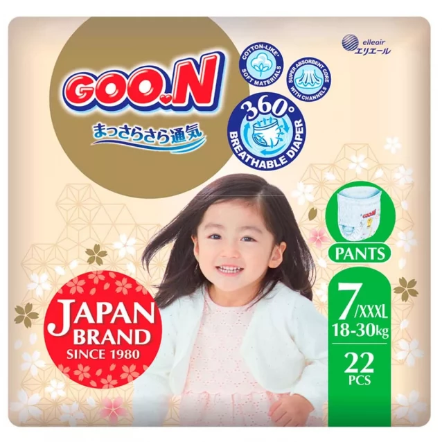Трусики-подгузники Goo.N Premium Soft Размер 3XL, 18-30 кг 22 ед (F1010101-160) - 1