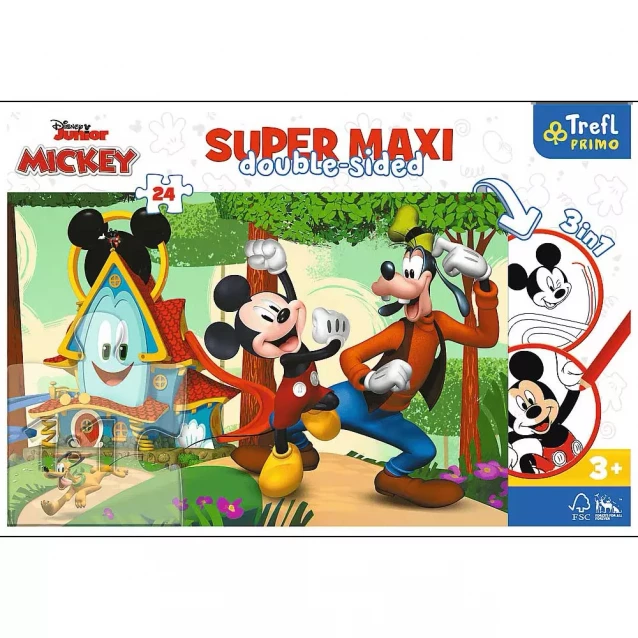 Пазли Trefl Super Maxi Disney Мікі-Маус Веселий будиночок з розмальовкою 24 ел (41012) - 4