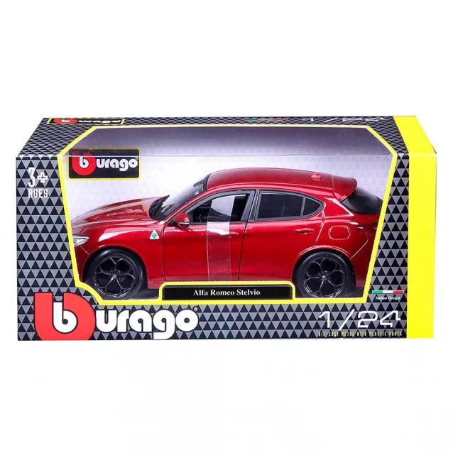 Автомодель Bburago Alfa Romeo Stelvio красный металлик, 1:24 (18-21086) - 3