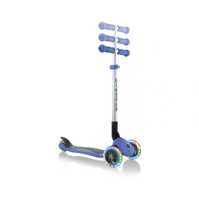 GLOBBER Самокат серии PRIMO FOLDABLE LIGHTS, синий, колеса с подсветкой, до 50кг, 3+, 3 колеса - 5