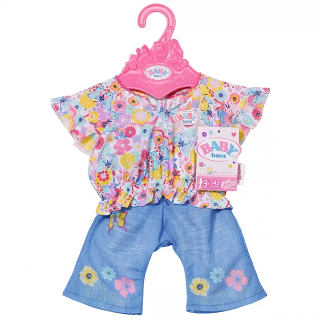 Одежда для куклы Baby Born Цветочный джинс 43 см (832677) - 7