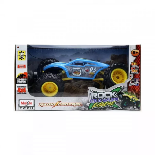 MAISTO TECH Машинка іграшкова на р/к "Rock Crawler Extreme"81156 blue - 3