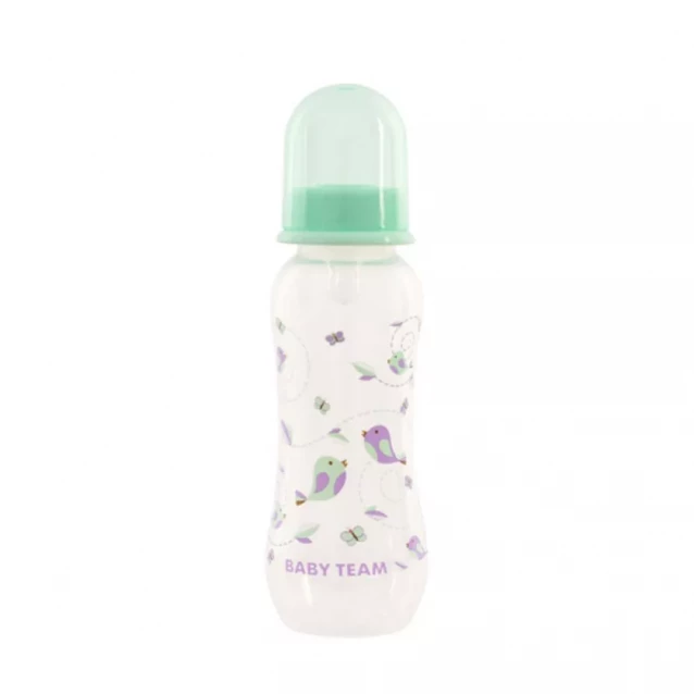 Бутылочка для кормления Baby Team с талией и силиконовой соской 250 мл, 0+ (1121) - 4