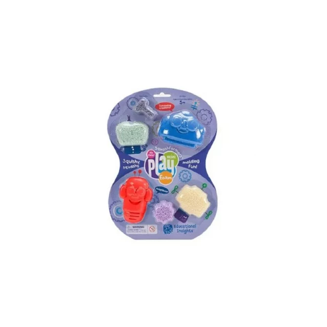 Набор шарикового пластилина Play Foam - МИР РОБОТОВ (2 формочки, 4 цвета) - 1