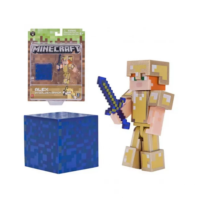 Коллекционная фигурка Minecraft Alex in Gold Armor серия 4 - 4