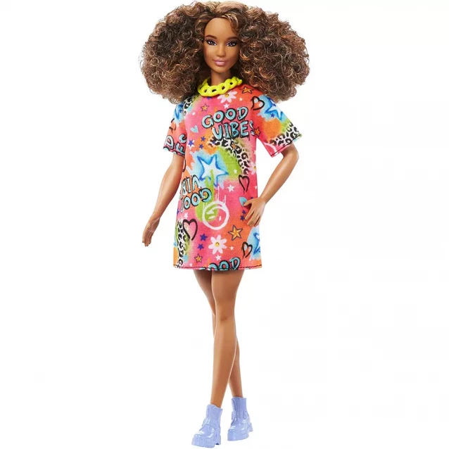 Кукла Barbie Модница в ярком платье-футболке (HJT00) - 4
