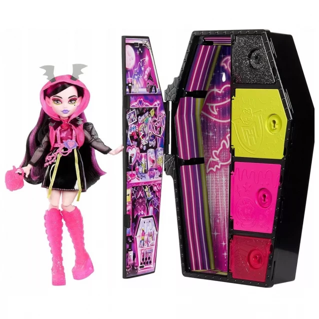 Кукла с сюрпризами Monster High Неоновые и бомбардировщики Ужас-секреты Дракулоры (HNF78) - 1