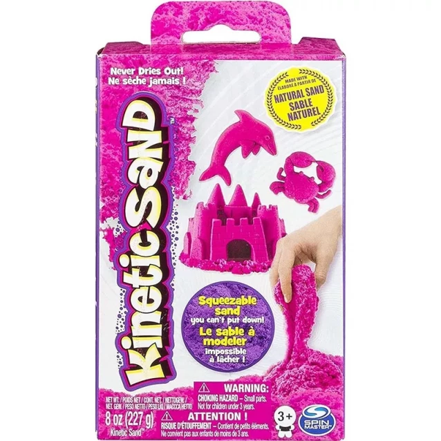 Пісок для дитячої творчості KINETIC SAND NEON (рожевий, 227г) - 1