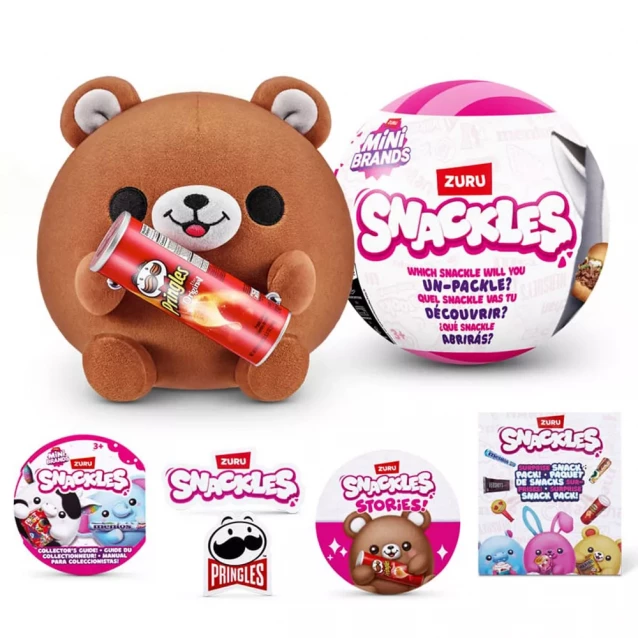 М'яка іграшка Mini Brands Snackle Ведмедик з іграшковими чіпсами Pringles (77510E2) - 1