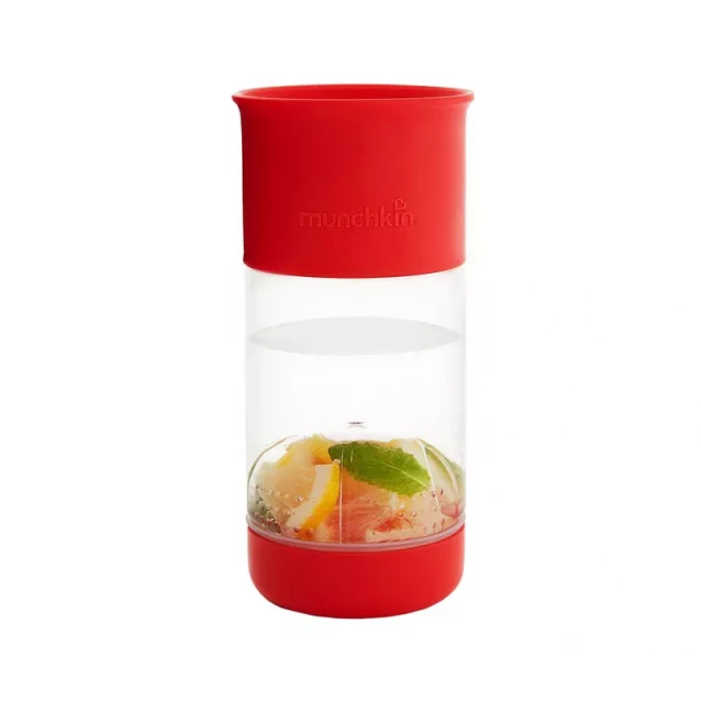 MUNCHKIN Чашка непроливна "Miracle 360 Fruit Infuser Cup", 414 мл, червона Подарунок - 2