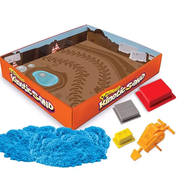 Пісок для дитячої творчості - KINETIC SAND CONSTRUCTION ZONE (блакитний, формочки, 283 г) - 3