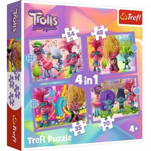 Пазлы Trefl Приключения цветных Троллей (34622) детская игрушка