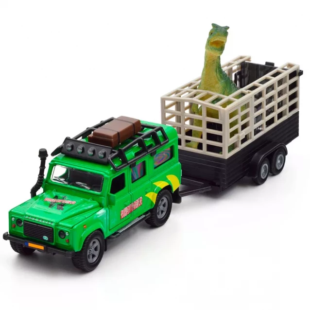 Автомодель TechnoDrive Land Rover з причепом і динозавром (520178.270) - 1
