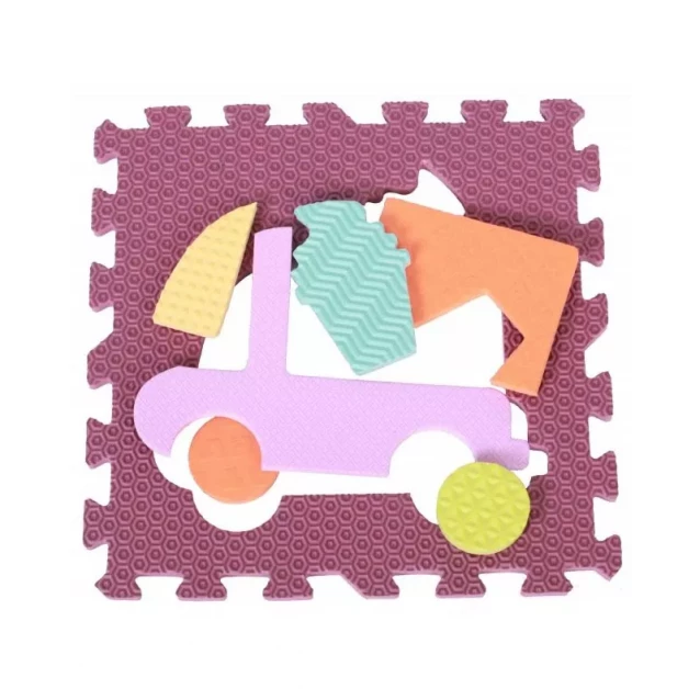 BABY GREAT Детский коврик-пазл Оживленный транспорт, с бортиком, 122х122 см - 3