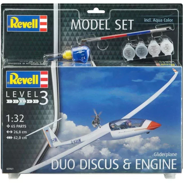 3-й уровень.Model Set Самолет Gliderplane DUO DISCUS & engine;1:72; 10+ - 1