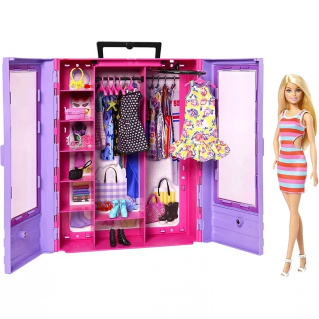 Шафа для одягу Barbie з лялькою (HJL66) - 1
