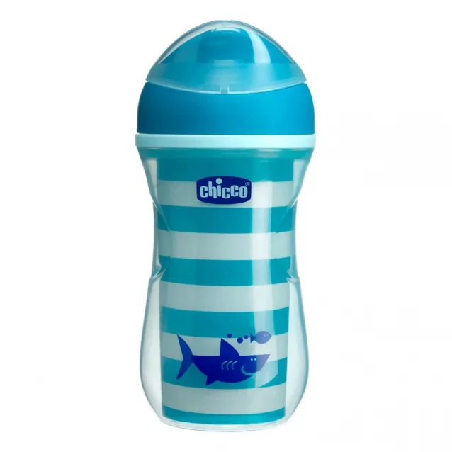 Чашка пластиковая для питья "Active Cup" 200мл. от 14 месяцев (голубая) - 1
